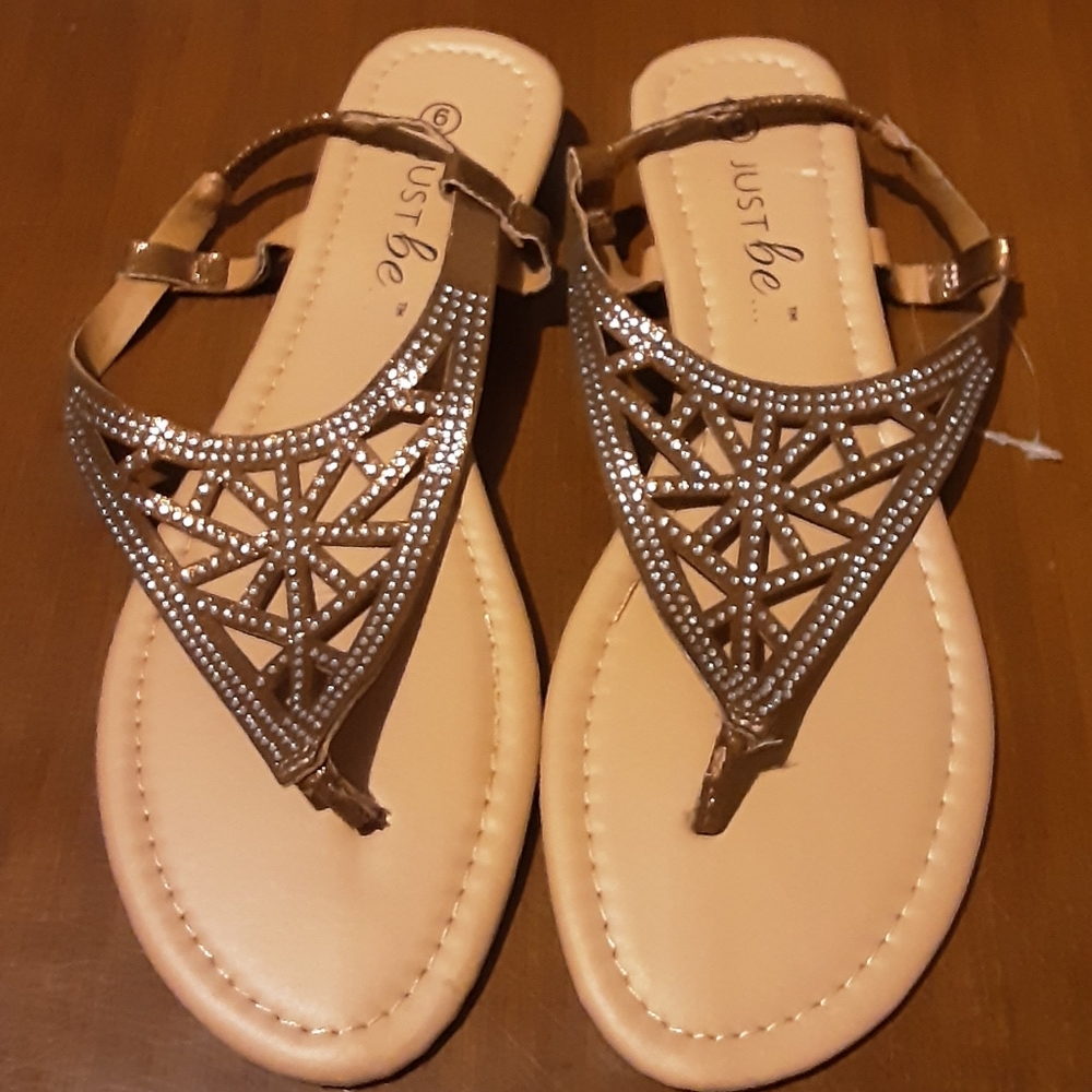 Just Be thong Slip-on sparkle Sandals 1/2" heel